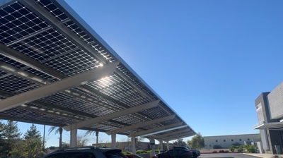 Single Full Cantilever Solar Carport Photo